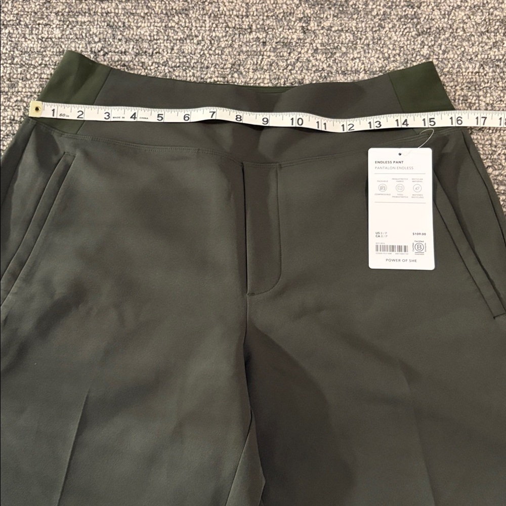 NWT Athleta Petite Olive Green Endless Pant Sz 8P - Picture 10 of 11